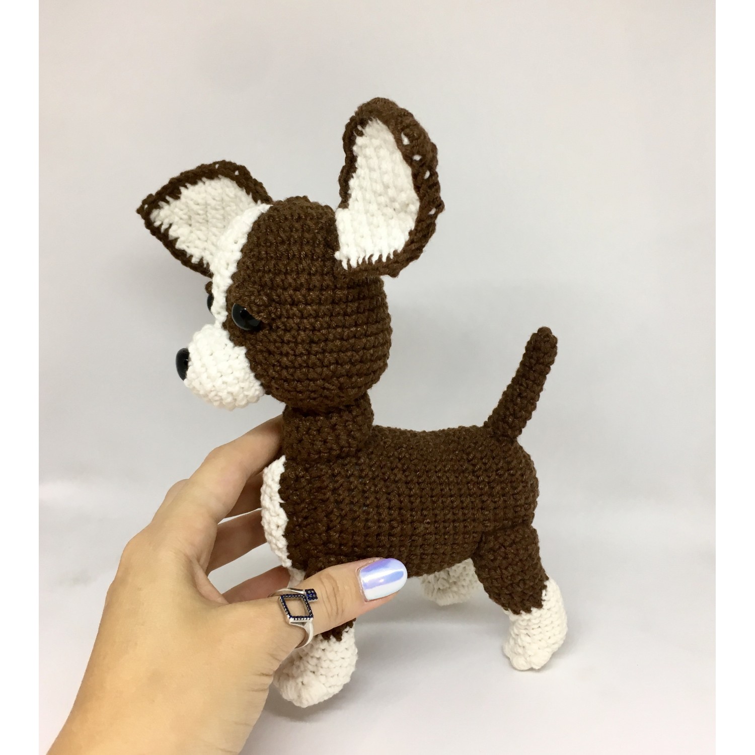 Crochet stuffed dogs, amigurumi Chihuahua in a bag, personalized gifts for  dog lovers