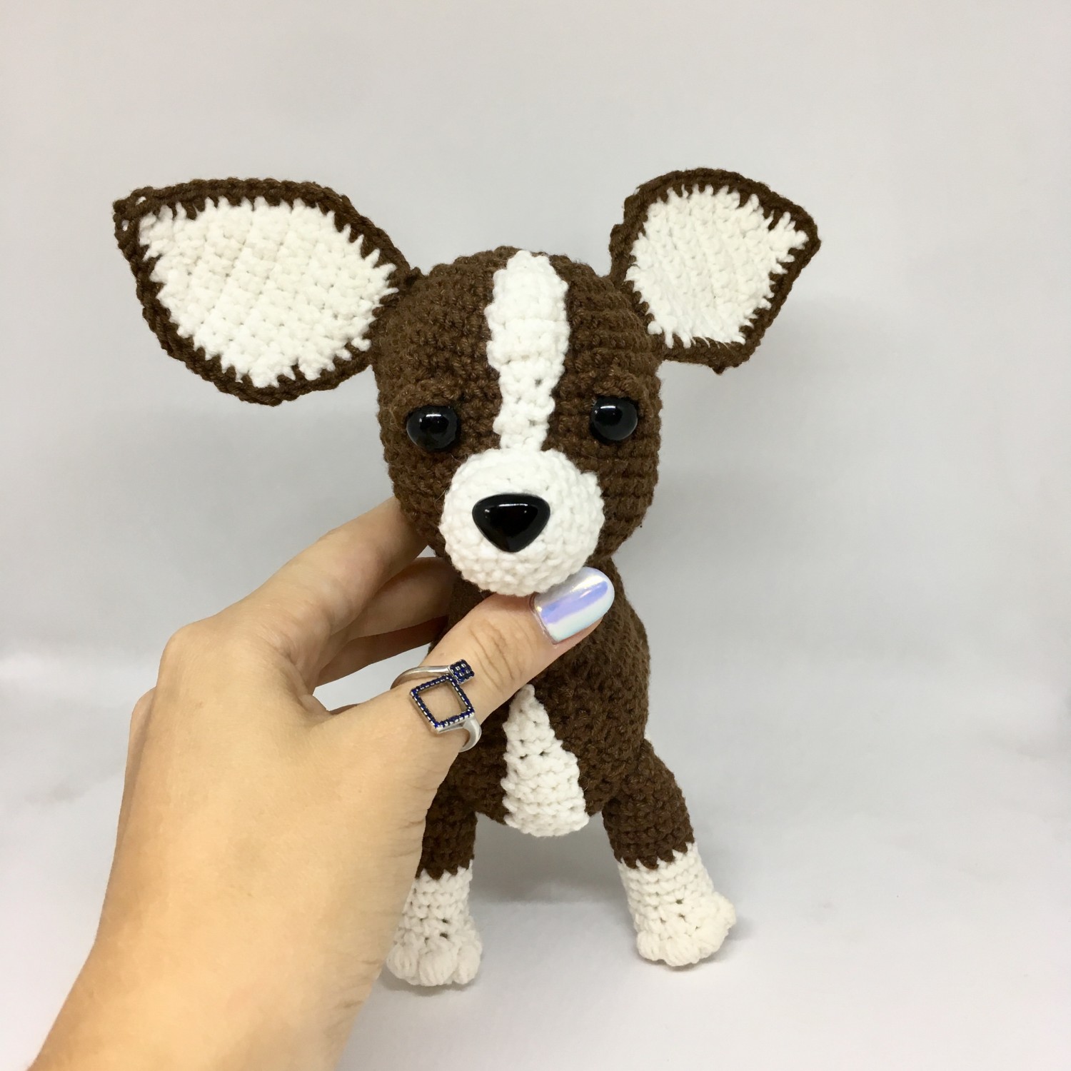 Crochet stuffed dogs, amigurumi Chihuahua in a bag, personalized gifts for  dog lovers