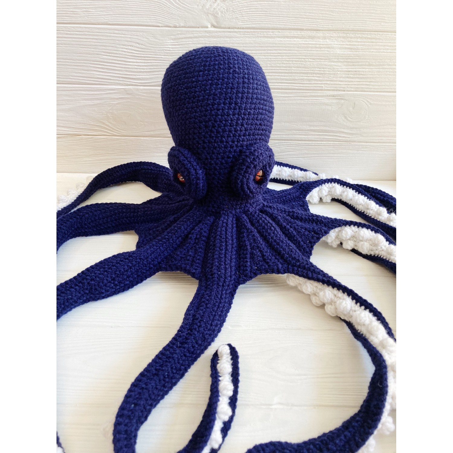 Amigurumi sea creature, crochet sea animal, large stuffed octopus dark blue