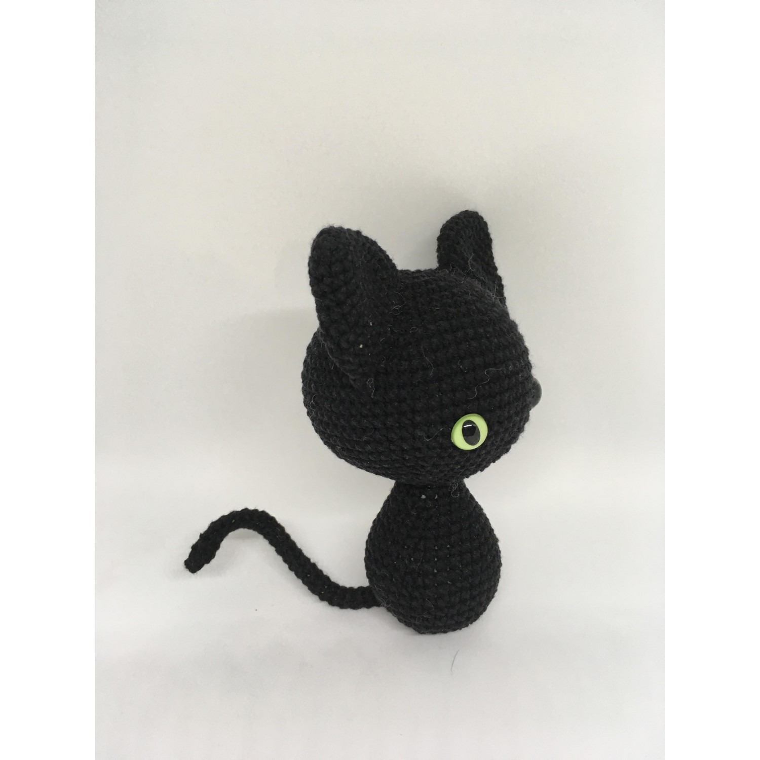 Realistic Plush Black Cat Tote Bag Handmade Bag Cute Puppet 